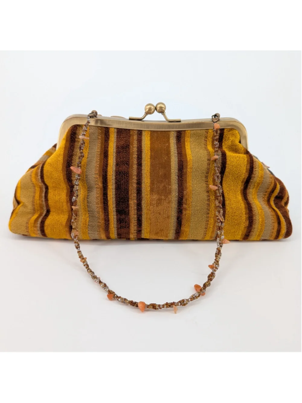 Y2K Maximalist Beaded Shell Patchwork Kiss Lock Clutch Shoulder Bag